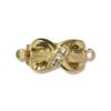 Gold Plated Bow Clasp 17x8mm With Crystal - 1 strand