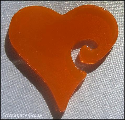 Heart Thin - 2mm Clear Orange