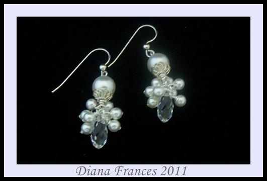 Cluster White Pearl Earrings (SOLD)
