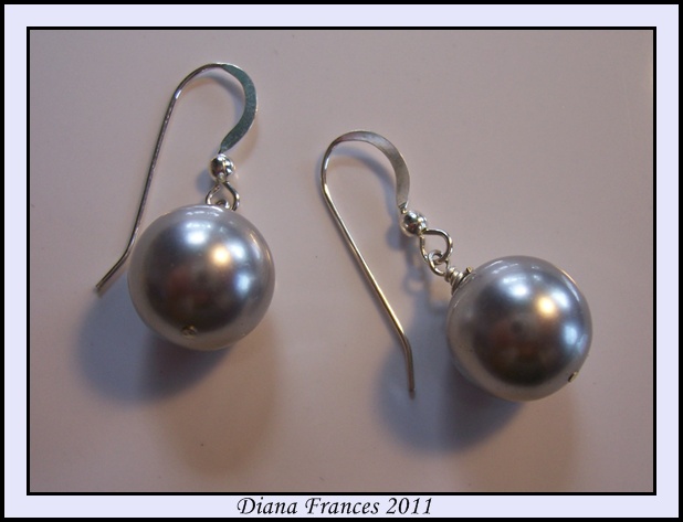 Silver Swarovski Pearl Earrings (SOLD)