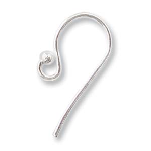 Sterling Silver Ear Hook W/Bead 18mm Pr