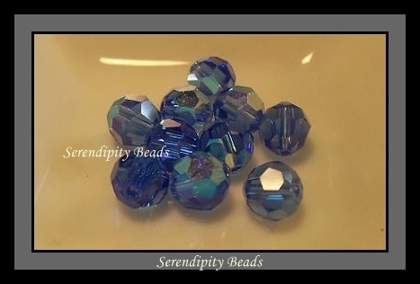 Swarovski Round Crystal 6mm - Sapphire AB