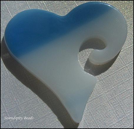 Heart Thin - 2mm Two Tone Blue White