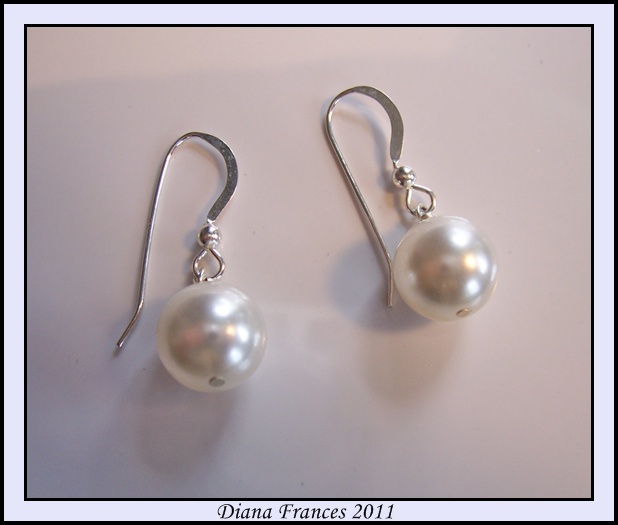 White Swarovski Pearl Earrings (SOLD)