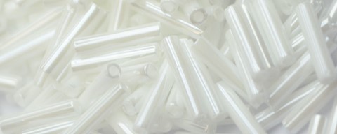 Bugle #2 6mm Opaque White Lustre (TB-02-121) 8g Approx